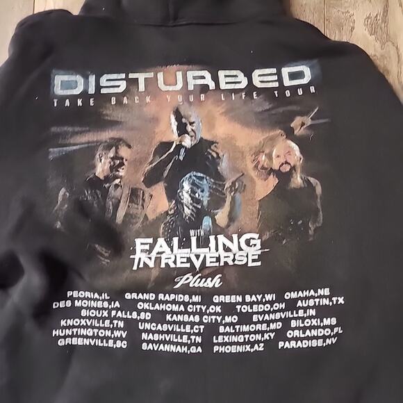 Disturbed "Take Back Your Life" Tour Concert Hoodie Size XL - Picture 5 of 5